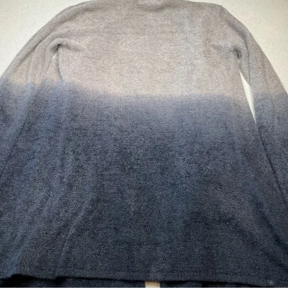 Barefoot Dreams Cozychic Lite Knit Gray Navy Blue Ombre Cardigan Size  L/XL - Picture 4 of 8